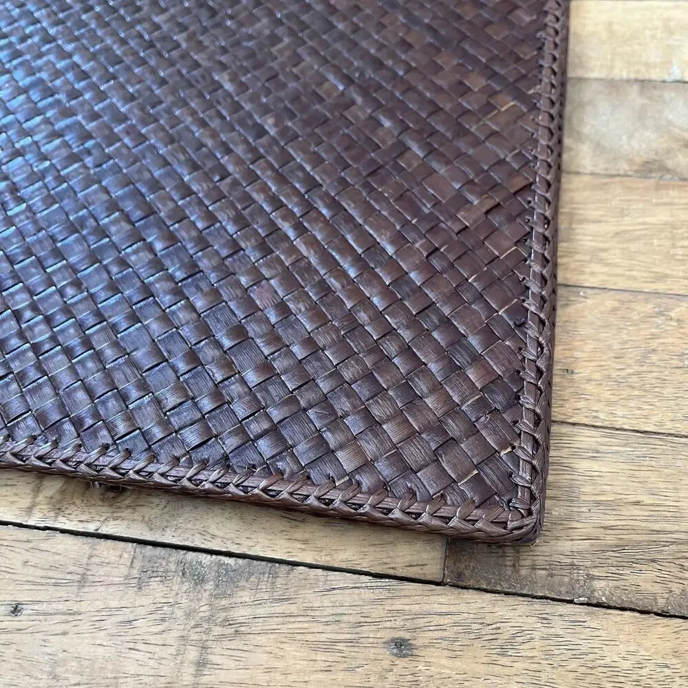 Vintage Hand-Woven Rectangular Rattan Placemats 14